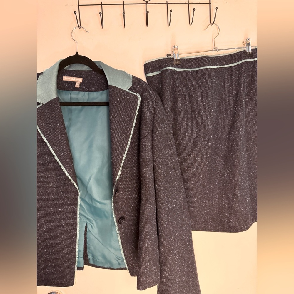 Plus size blazer and skirt suit set from Tristan